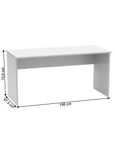 Masă de scris JOHAN 2 NEW 01 pentru birou, 150x67.5x73.5 cm, PAL melaminat | MobilaOK 2