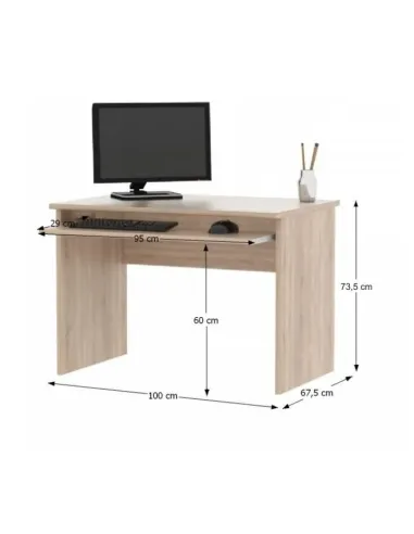 Birou JOHAN NEW 02 pentru birou, 100x67,5x73,5 cm, PAL melaminat stejar sonoma | MobilaOK