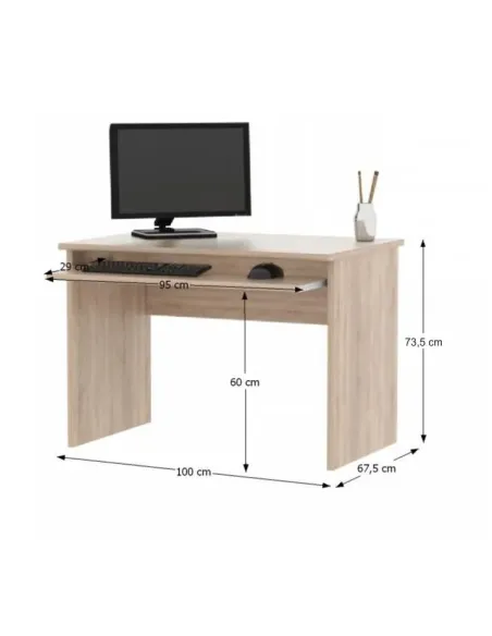 Birou JOHAN NEW 02 pentru birou, 100x67,5x73,5 cm, PAL melaminat stejar sonoma | MobilaOK