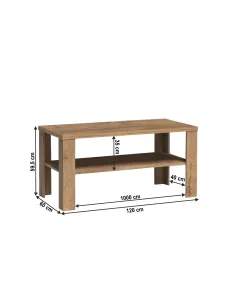 Măsuță de cafea, TEDY T13, living, 120x60x59 cm, PAL melaminat și MDF înfoliat | MobilaOK 2