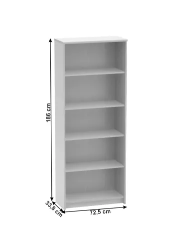 Biblioraft, JOHAN 2 NEW 04, birou, 72.5x33.8x186 cm, PAL melaminat | MobilaOK