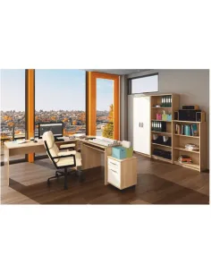 Dulap biblioraft JOHAN 2 NEW 04 pentru birou, 72.5x33.8x186 cm, PAL melaminat | MobilaOK 2