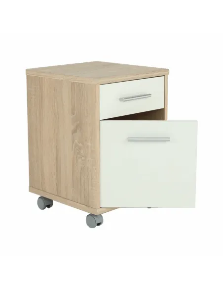 Dulăpior birou JOHAN 2, 39x40.5x55 cm, PAL melaminat stejar/alb | MobilaOK