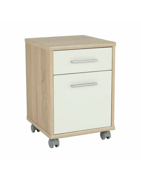 Dulăpior birou JOHAN 2, 39x40.5x55 cm, PAL melaminat stejar/alb | MobilaOK