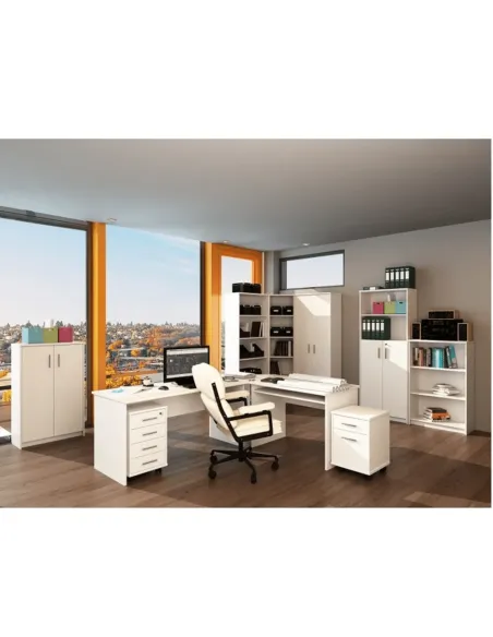 Masă de birou JOHAN 2 NEW 08, bilaterală, 147.8x67.5x73.5 cm, PAL melaminat | MobilaOK