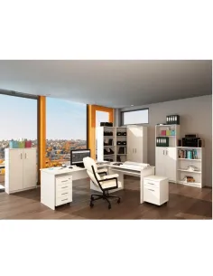 Etajeră de colț JOHAN 2 NEW 09 pentru birou, 62.7x62.7x186 cm, PAL melaminat | MobilaOK 2