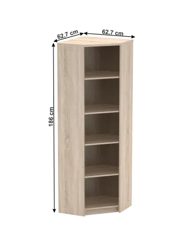 Dulap de colţ, JOHAN 2 NEW 09, birou, 62.7x62.7x186 cm, PAL melaminat | MobilaOK