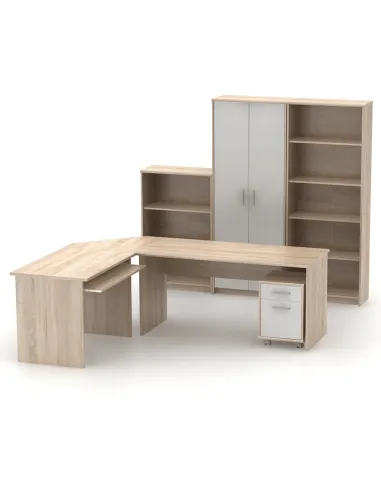 Dulap de birou, JOHAN 2 NEW 10, birou, 72.5x33.8x186 cm, PAL melaminat | MobilaOK