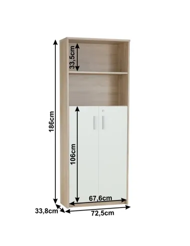 Dulap de birou, JOHAN 2 NEW 10, birou, 72.5x33.8x186 cm, PAL melaminat | MobilaOK