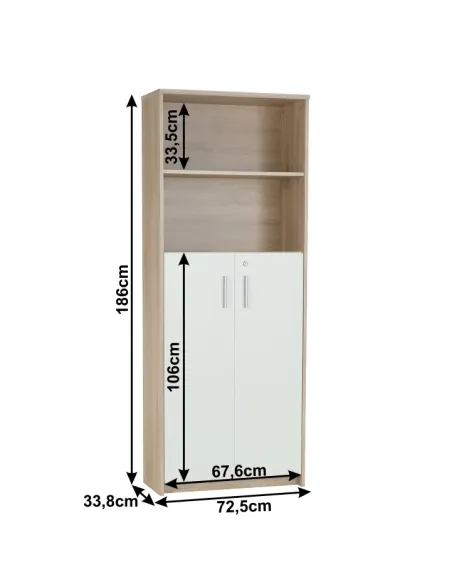 Dulap de birou, JOHAN 2 NEW 10, birou, 72.5x33.8x186 cm, PAL melaminat | MobilaOK