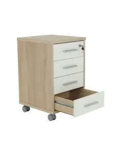 Dulăpior de birou JOHAN 2 NEW 12, 39x40.5x61.5 cm, PAL melaminat stejar sonoma/alb | MobilaOK 2