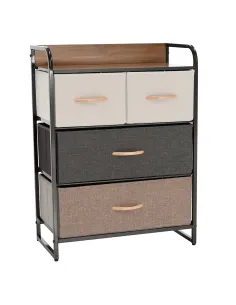 Comodă HAZEL TYP 2 pentru dormitor/hol, 58x78.5x29 cm, din MDF, metal și textil | MobilaOK