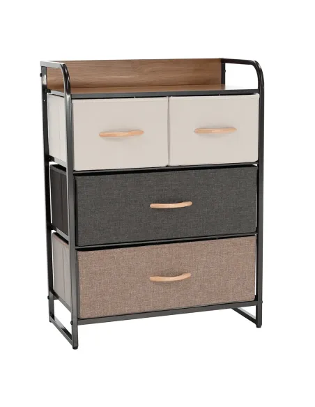 Comodă HAZEL TYP 2 pentru dormitor/hol, 58x78.5x29 cm, din MDF, metal și textil | MobilaOK