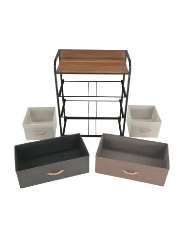 Comodă HAZEL TYP 2 pentru dormitor/hol, 58x78.5x29 cm, din MDF, metal și textil | MobilaOK