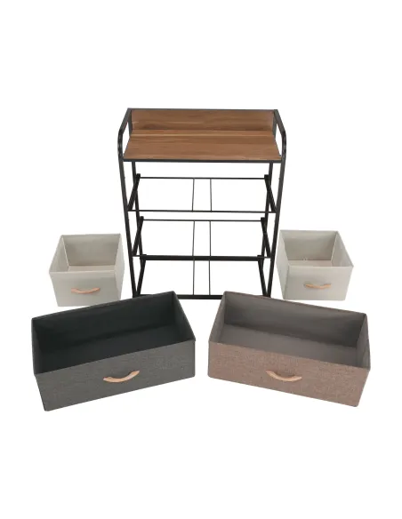 Comodă HAZEL TYP 2 pentru dormitor/hol, 58x78.5x29 cm, din MDF, metal și textil | MobilaOK