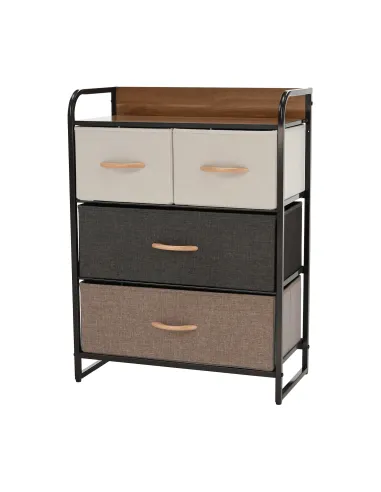 Comodă HAZEL TYP 2 pentru dormitor/hol, 58x78.5x29 cm, din MDF, metal și textil | MobilaOK