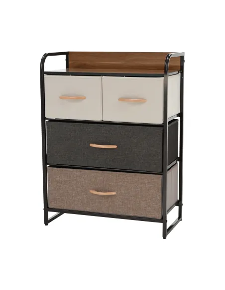Comodă HAZEL TYP 2 pentru dormitor/hol, 58x78.5x29 cm, din MDF, metal și textil | MobilaOK