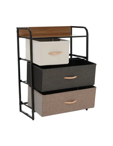 Comodă HAZEL TYP 2 pentru dormitor/hol, 58x78.5x29 cm, din MDF, metal și textil | MobilaOK