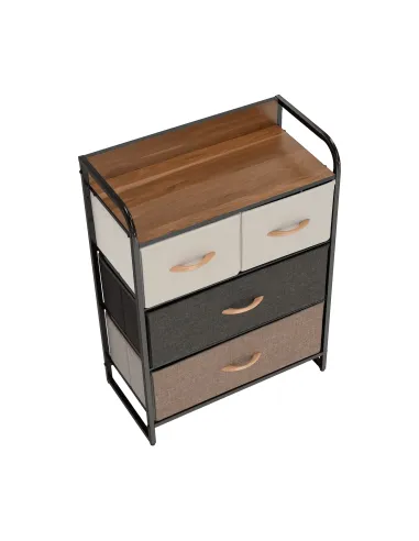 Comodă HAZEL TYP 2 pentru dormitor/hol, 58x78.5x29 cm, din MDF, metal și textil | MobilaOK