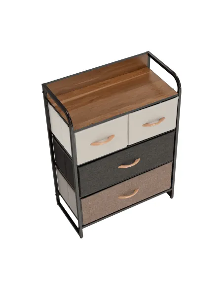 Comodă HAZEL TYP 2 pentru dormitor/hol, 58x78.5x29 cm, din MDF, metal și textil | MobilaOK