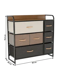 Comodă HAZEL TYP 3 dormitor/hol, 80x78.5x29 cm, MDF, metal, textil | MobilaOK 2