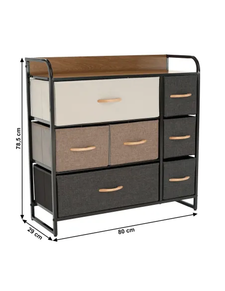 Comodă HAZEL TYP 3 dormitor/hol, 80x78.5x29 cm, MDF, metal, textil | MobilaOK
