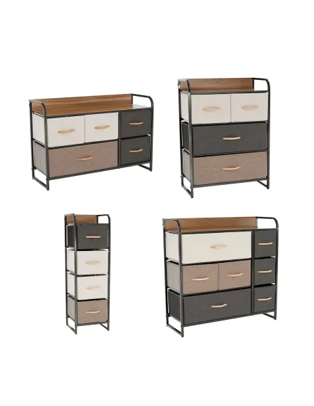 Comodă HAZEL TYP 3 dormitor/hol, 80x78.5x29 cm, MDF, metal, textil | MobilaOK