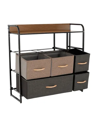Comodă HAZEL TYP 3 dormitor/hol, 80x78.5x29 cm, MDF, metal, textil | MobilaOK