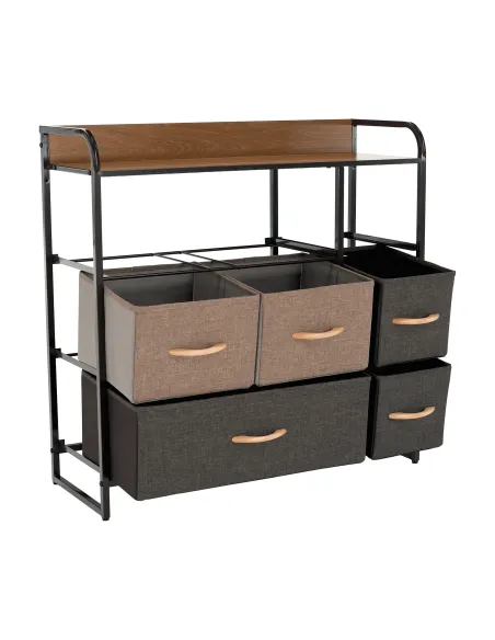 Comodă HAZEL TYP 3 dormitor/hol, 80x78.5x29 cm, MDF, metal, textil | MobilaOK