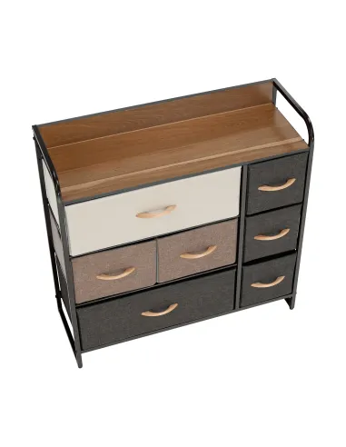 Comodă HAZEL TYP 3 dormitor/hol, 80x78.5x29 cm, MDF, metal, textil | MobilaOK