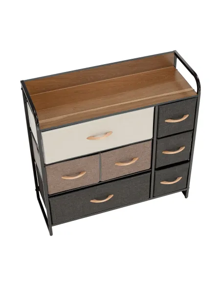 Comodă HAZEL TYP 3 dormitor/hol, 80x78.5x29 cm, MDF, metal, textil | MobilaOK