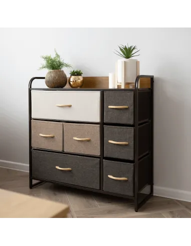 Comodă HAZEL TYP 3 dormitor/hol, 80x78.5x29 cm, MDF, metal, textil | MobilaOK
