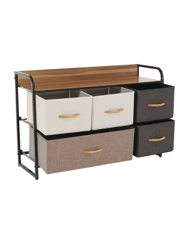 Comodă HAZEL TYP 4 pentru dormitor/hol, 80x78.5x29 cm, MDF/metal/textil | MobilaOK