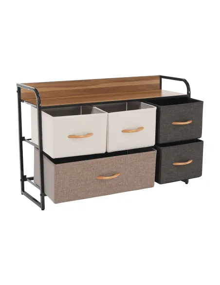 Comodă HAZEL TYP 4 pentru dormitor/hol, 80x78.5x29 cm, MDF/metal/textil | MobilaOK