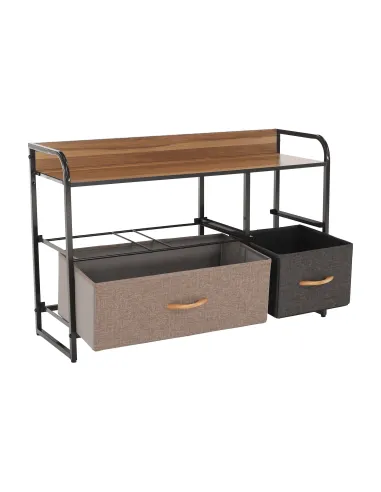 Comodă HAZEL TYP 4 pentru dormitor/hol, 80x78.5x29 cm, MDF/metal/textil | MobilaOK