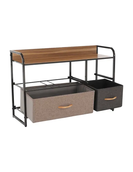 Comodă HAZEL TYP 4 pentru dormitor/hol, 80x78.5x29 cm, MDF/metal/textil | MobilaOK