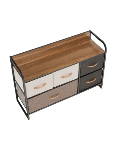 Comodă HAZEL TYP 4 pentru dormitor/hol, 80x78.5x29 cm, MDF/metal/textil | MobilaOK