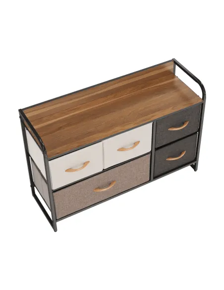 Comodă HAZEL TYP 4 pentru dormitor/hol, 80x78.5x29 cm, MDF/metal/textil | MobilaOK