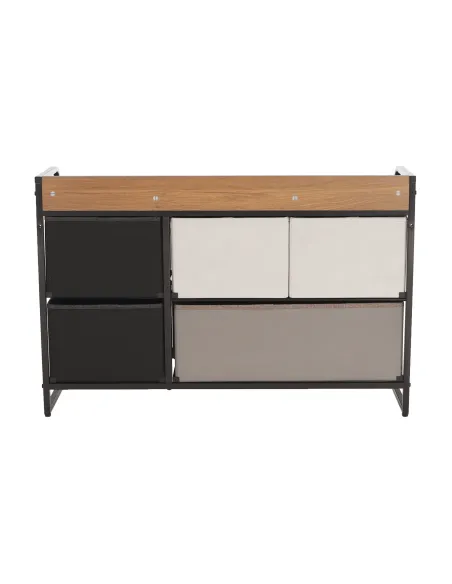 Comodă HAZEL TYP 4 pentru dormitor/hol, 80x78.5x29 cm, MDF/metal/textil | MobilaOK