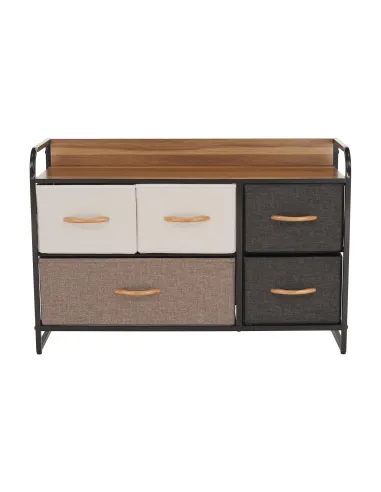 Comodă HAZEL TYP 4 pentru dormitor/hol, 80x78.5x29 cm, MDF/metal/textil | MobilaOK