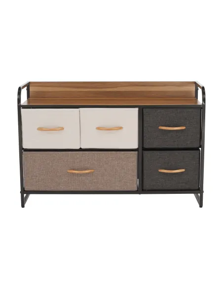 Comodă HAZEL TYP 4 pentru dormitor/hol, 80x78.5x29 cm, MDF/metal/textil | MobilaOK