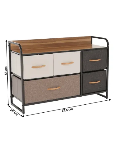 Comodă HAZEL TYP 4 pentru dormitor/hol, 80x78.5x29 cm, MDF/metal/textil | MobilaOK