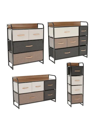 Comodă HAZEL TYP 4 pentru dormitor/hol, 80x78.5x29 cm, MDF/metal/textil | MobilaOK