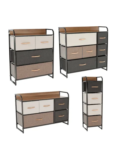 Comodă HAZEL TYP 4 pentru dormitor/hol, 80x78.5x29 cm, MDF/metal/textil | MobilaOK