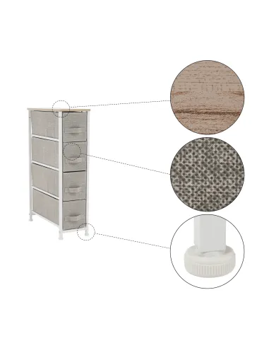 Comodă OFELIA TYP 2 dormitor/hol, 20x75.5x48 cm, MDF/metal/textil | MobilaOK