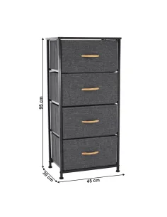 Comodă PALMERA TYP 2 dormitor, 45x95x30 cm, MDF, metal, textil | MobilaOK 2