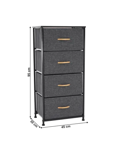 Comodă PALMERA TYP 2 dormitor, 45x95x30 cm, MDF, metal, textil | MobilaOK