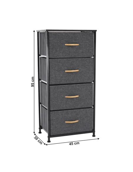 Comodă PALMERA TYP 2 dormitor, 45x95x30 cm, MDF, metal, textil | MobilaOK