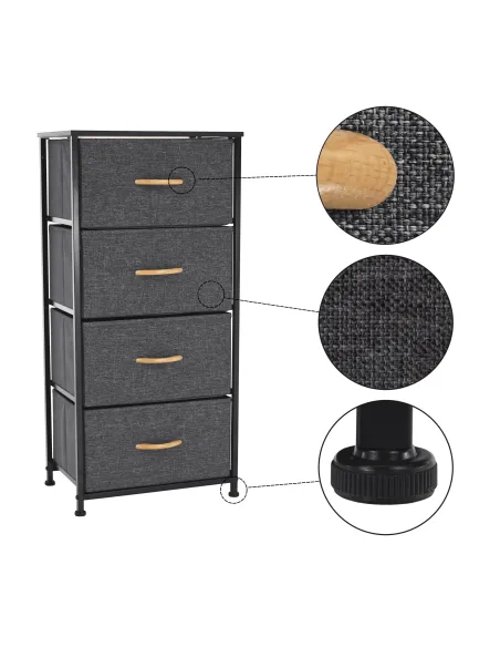 Comodă PALMERA TYP 2 dormitor, 45x95x30 cm, MDF, metal, textil | MobilaOK