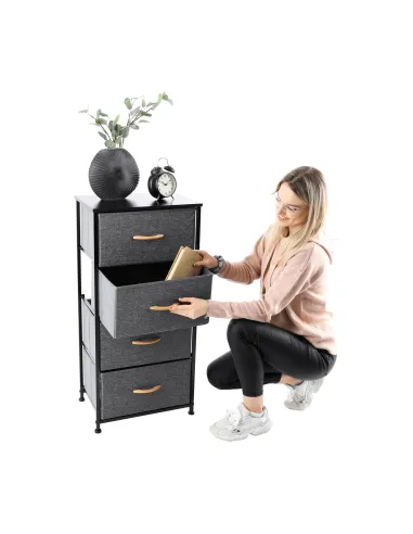 Comodă PALMERA TYP 2 dormitor, 45x95x30 cm, MDF, metal, textil | MobilaOK